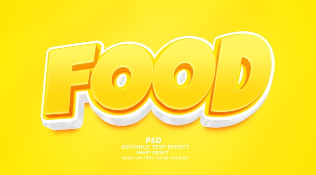 Food 3d editable text effect photoshop template