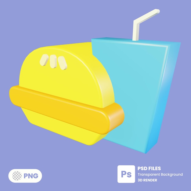 Food 3d icon rendering Premium Psd