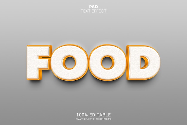 PSD food 3d psd editable text effect design