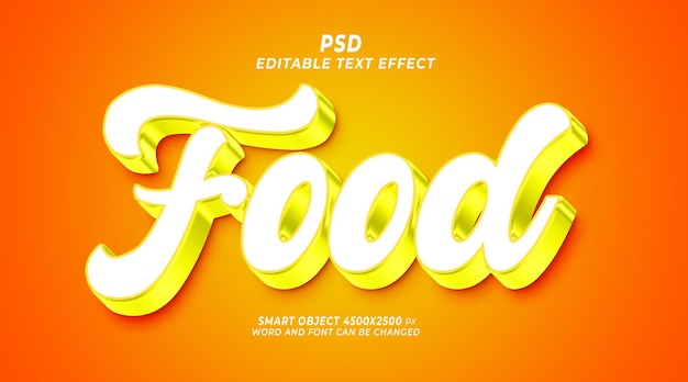 PSD food 3d psd editable text effect photoshop template with background