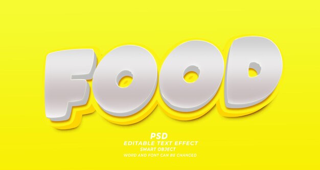 PSD food 3d psd editable text effect template