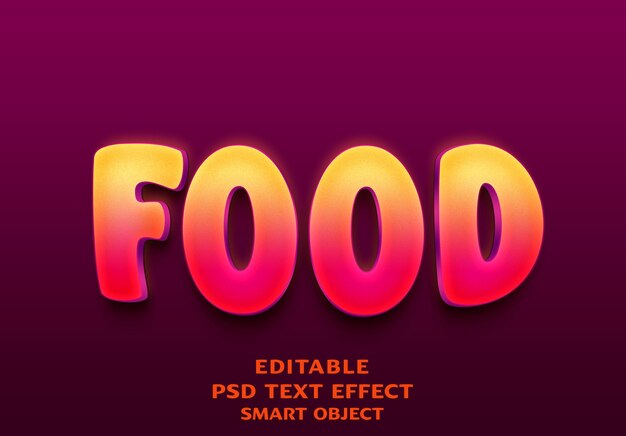 PSD food 3d text effect desgin