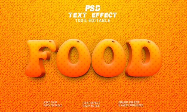 Food 3D Text Effect PSD File