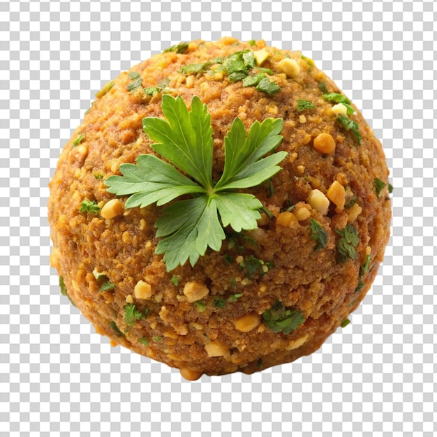 PSD a food ball with a green leaf on top on transparent background