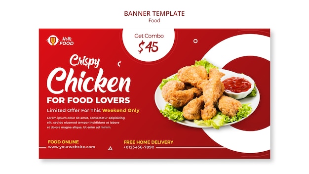 Food banner design template