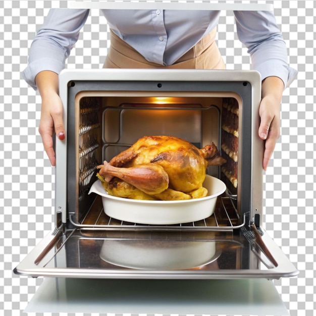 PSD food being put into oven to cook