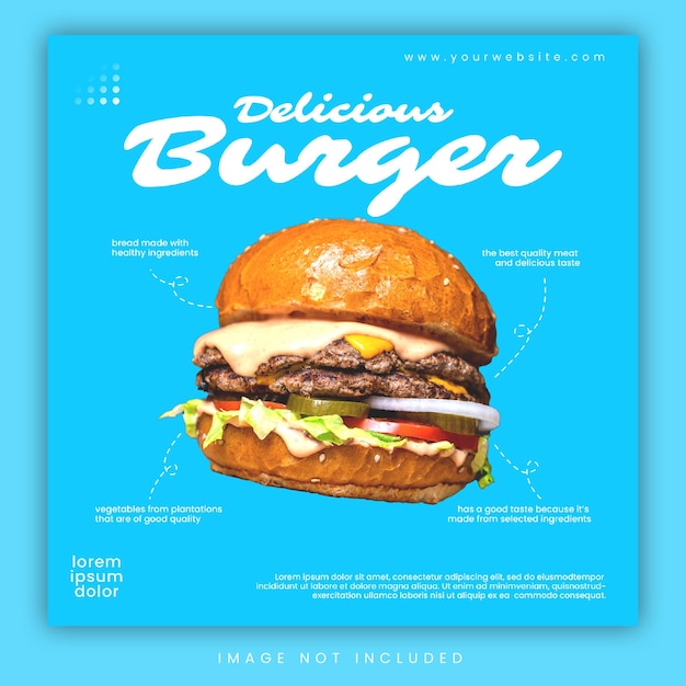 FOOD BURGERS SOCIAL MEDIA POST TEMPLATE