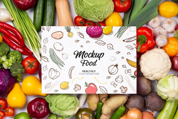 Food concept and food groups mock-up