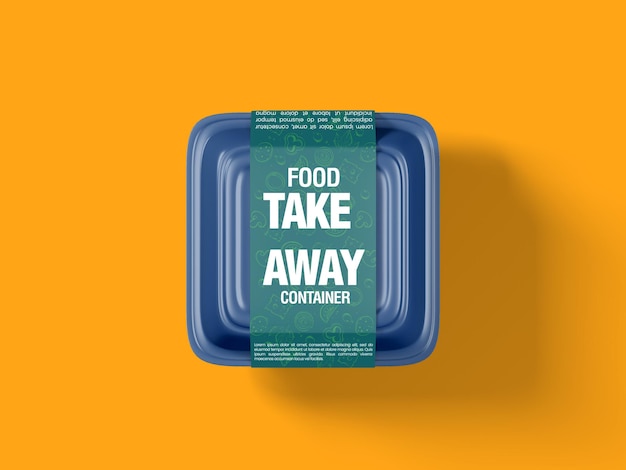 Food container mockup 3d rendering