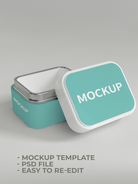 food container mockup design