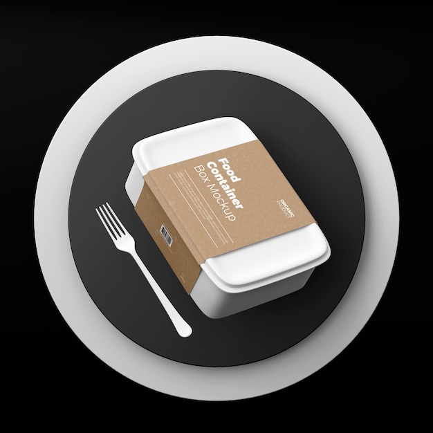 PSD food container takeaway mockup