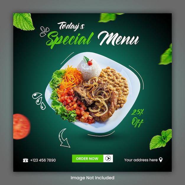 Food culinary social media post template