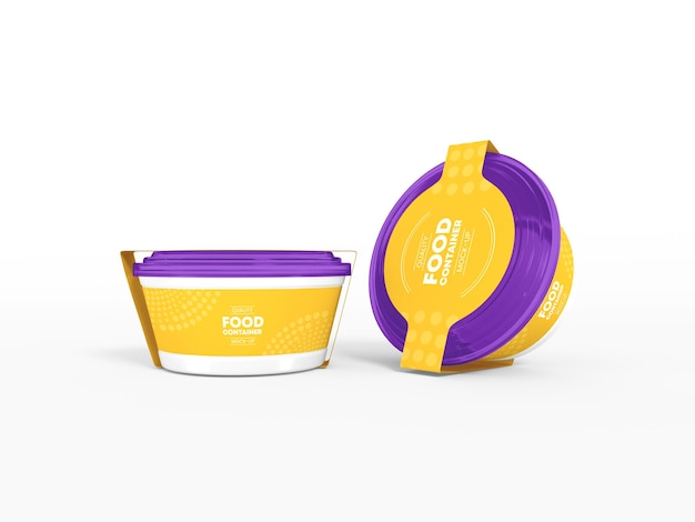 Food Delivery Container with sleeve mockup