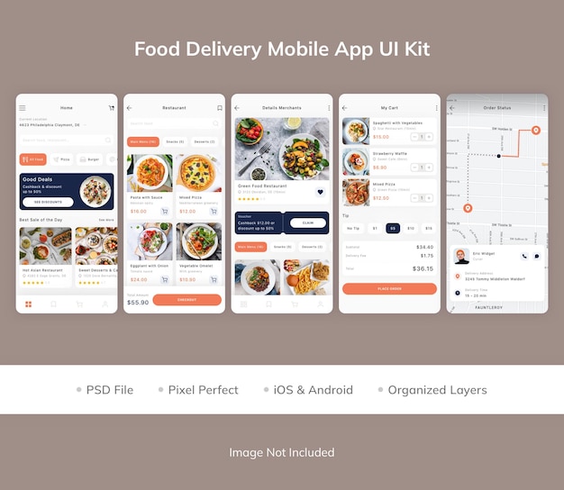 Food Delivery Mobile App UI Kit