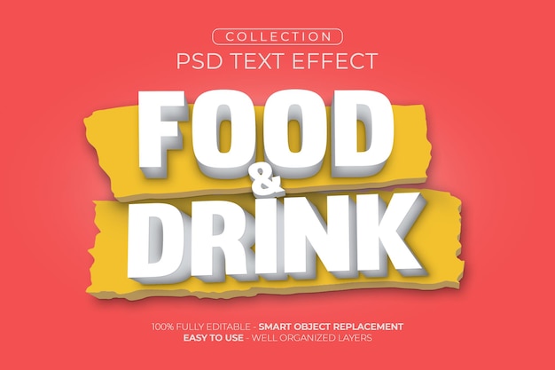 PSD food and drink custom text effect