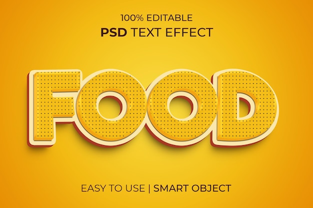 PSD food editable 3d text effect template