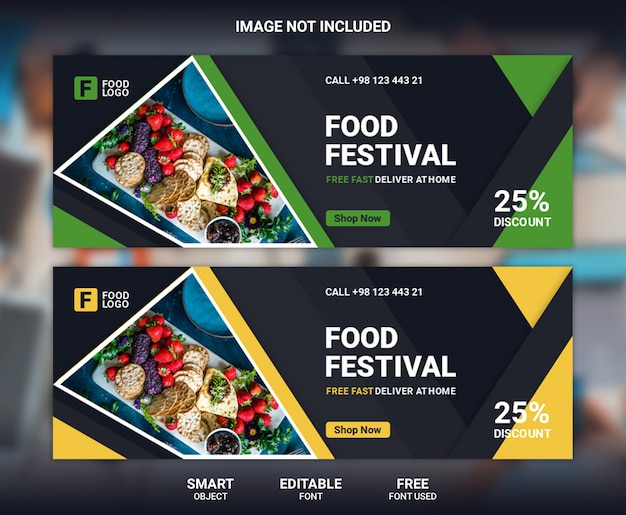 Food festival facebook banner template