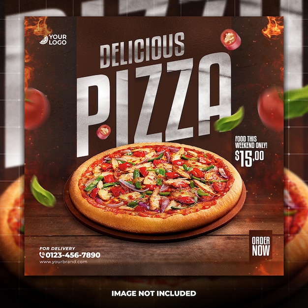 Food flyer template with a pizza theme