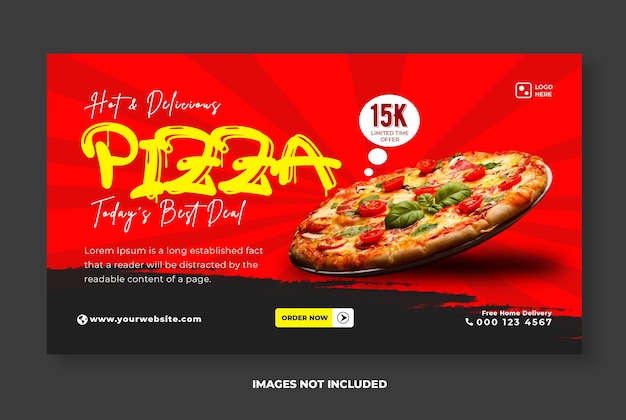 Food flyer template with pizza theme