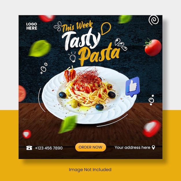 Food instagram post template banner