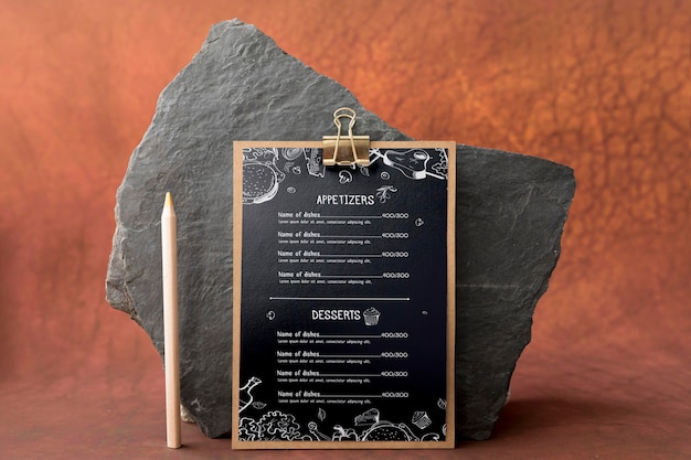 Food menu concept mock-up