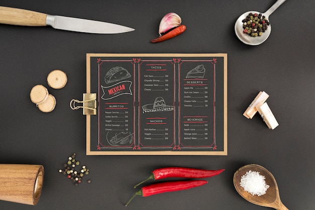 Food menu concept mock-up