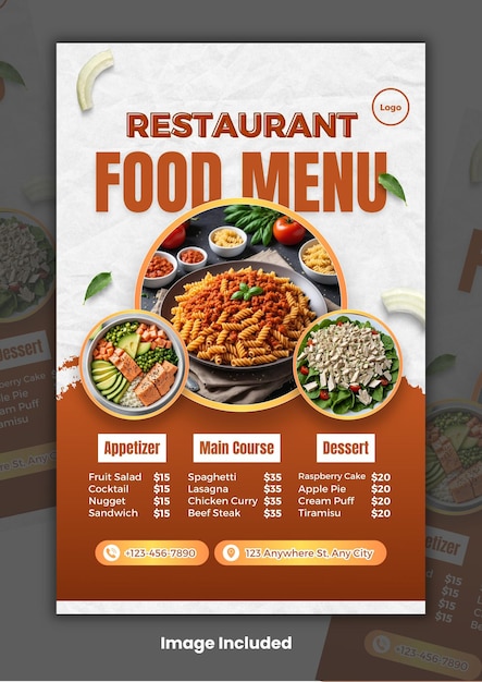 Food menu Flyer design template