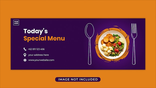 Food menu promotion Facebook cover banner template