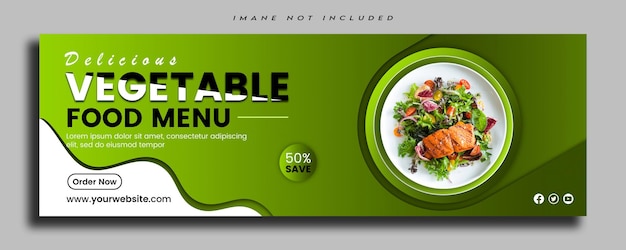 Food menu and restaurant facebook cover and banner template