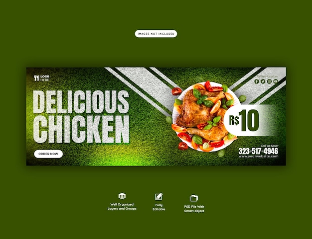 Food menu and restaurant facebook cover template