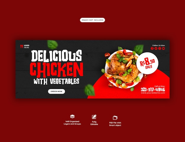 Food menu and restaurant facebook cover template