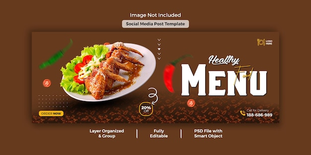 Food menu and restaurant facebook cover template