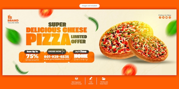 Food menu and restaurant facebook cover template