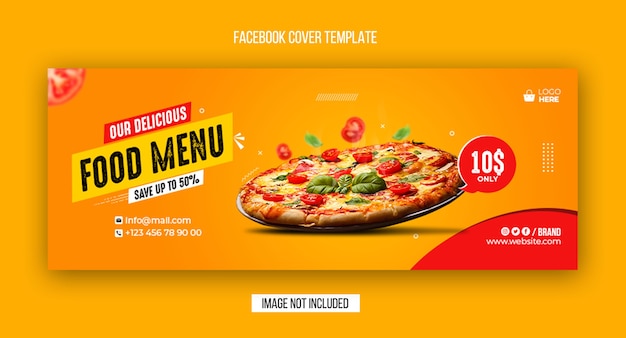 Food menu and restaurant Facebook cover and web banner template design