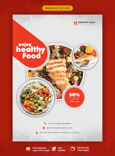 Food menu and restaurant flyer template