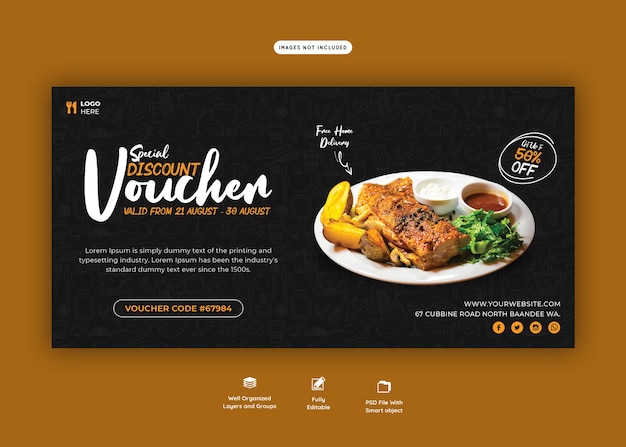 Food menu and restaurant gift voucher template