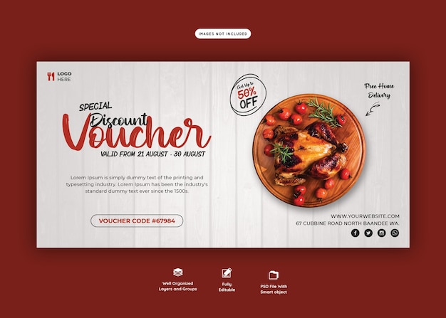 Food menu and restaurant gift voucher template