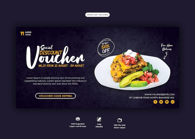 Food menu and restaurant gift voucher template