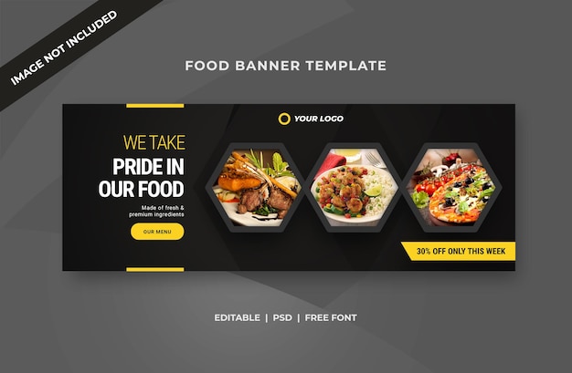 Food menu and restaurant social media cover template