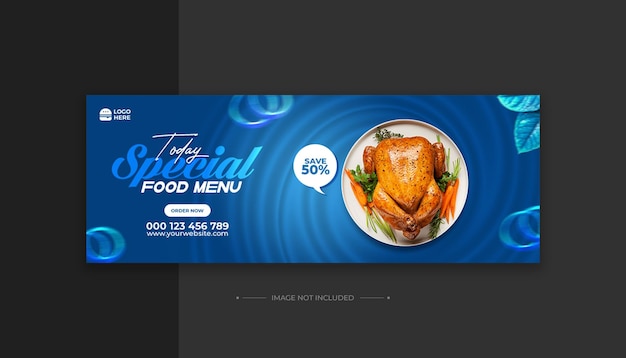 Food menu social media and facebook cover template