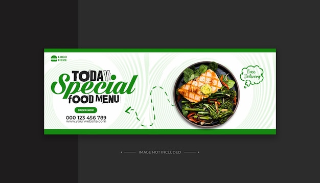 Food menu social media and facebook cover template