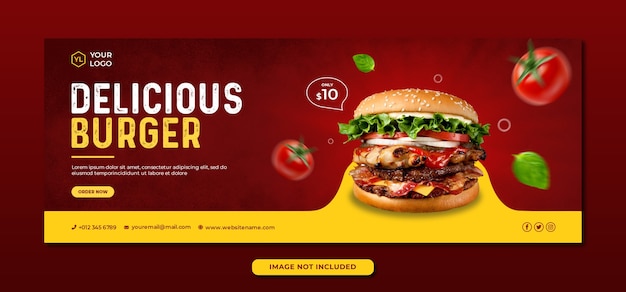 Food menu social media and Facebook cover template