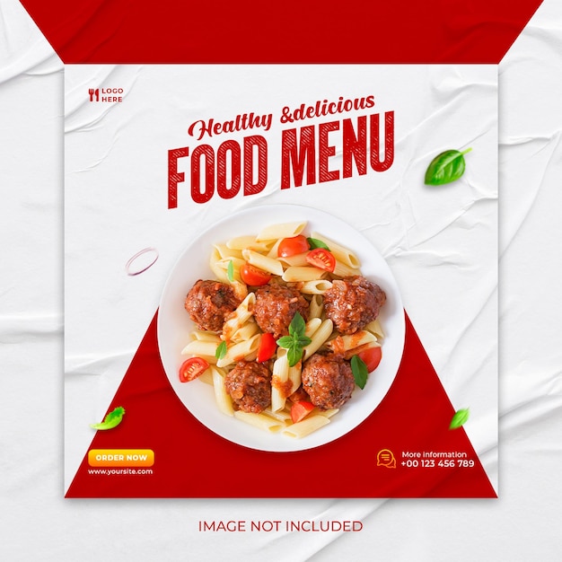 Food menu social media posts and banner template