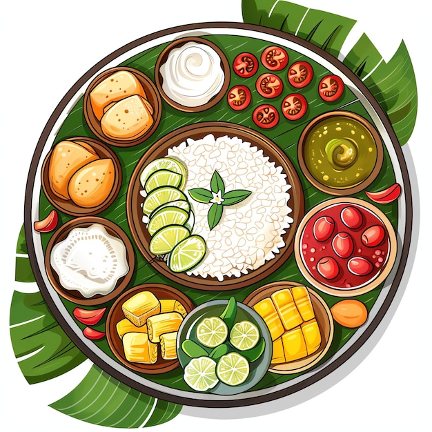 PSD food onam indian illustration