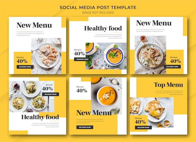 Food Online Shopping instagram post bundle template 