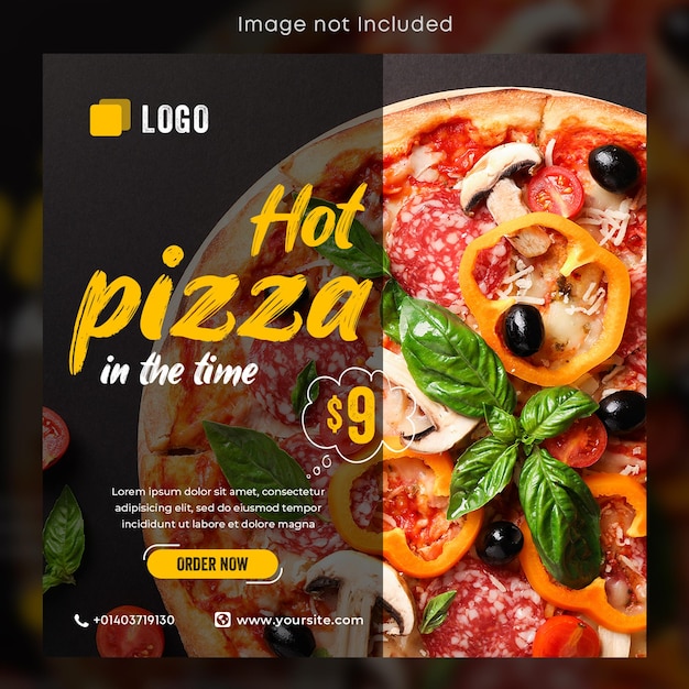 Food pizza social media instagram post banner template premium Psd 