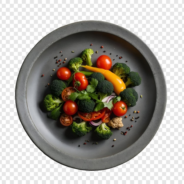 PSD food plate isolated on transparent background