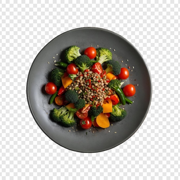 PSD food plate isolated on transparent background