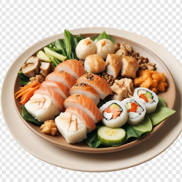 Food plate isolated on transparent background