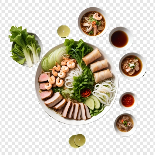 PSD food plate isolated on transparent background